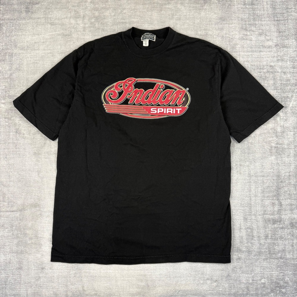 Indian Motorcycle Shirt Mens Medium Black VTG Indian Spirit 100 Year Anniversary